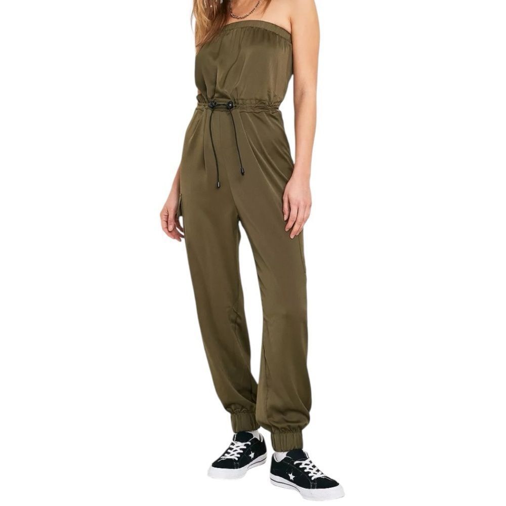 Urban Outfitters Elise Satin Jumpsuit Strapless